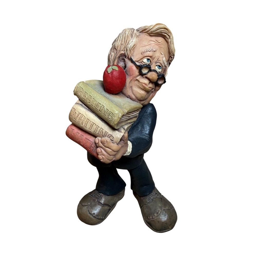 Vintage Frumps Collection Teacher Figurine Resin Statue Hand Painted Shelf Decor